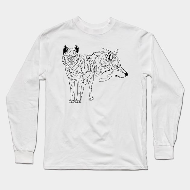 Two timber wolves Long Sleeve T-Shirt by rsutton